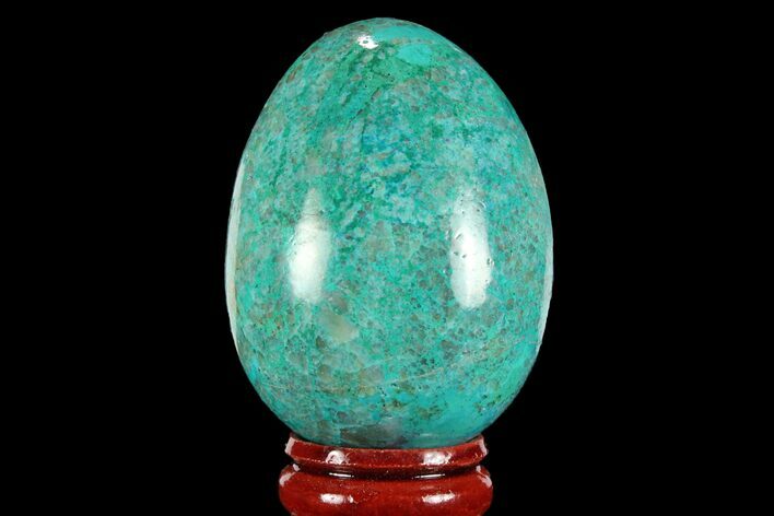 Polished Chrysocolla Egg - Peru #95668